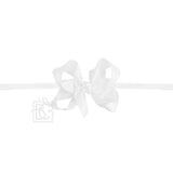 Beyond Creations 1/4" Pantyhose Headband with Satin Bow, White