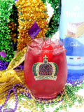 Queen Jewels Mardi Gras Crown Stemless Wine Glass