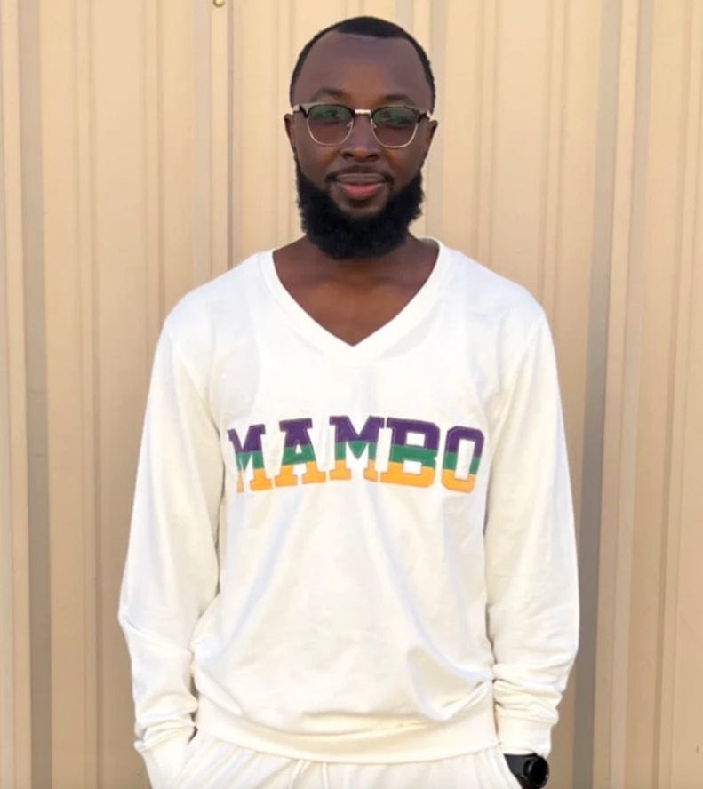 Mardi Gras Creations Mardi Gras Creations French Terry Adult Vintage MAMBO Shirt - Off-White - Little Miss Muffin Children & Home