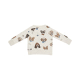 Angel Dear French Terry Vintage Puppy Faces Raglan Sweatshirt And Jogger Set