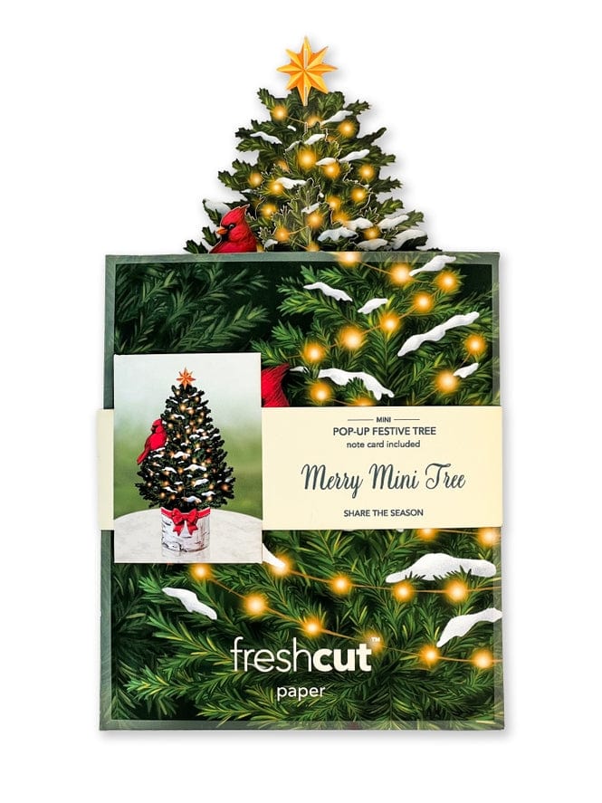 FreshCut Paper FreshCut Paper Merry Mini Tree Pop-Up Greeting Card - Little Miss Muffin Children & Home