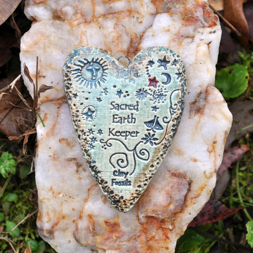 Clay Fossils Clay Fossils Sacred Earth Handmade Pottery Heart Memento - Little Miss Muffin Children & Home