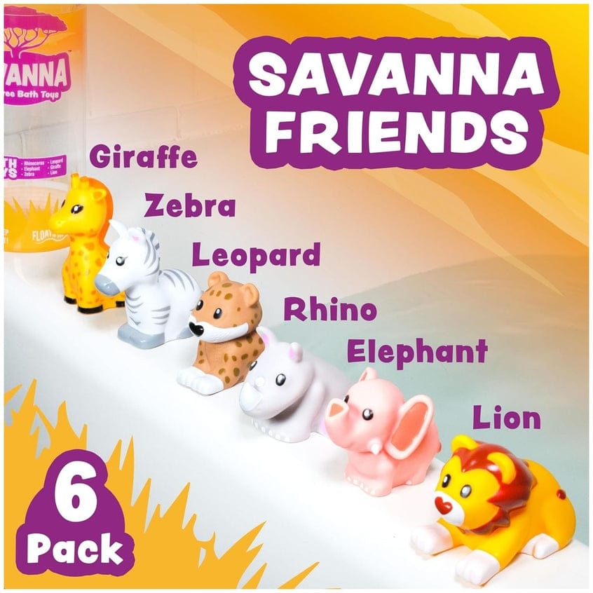 Tub Works Savanna™ Mold Free Bath Toys, 6 Pack - Little Miss Muffin Children & Home