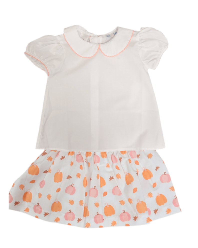 fall pumpkin two piece skort set