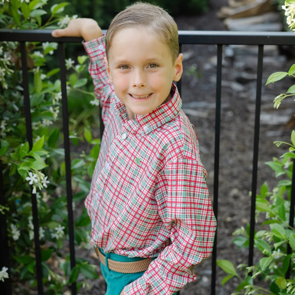 Roscoe Performance Button Down Shirt in Jolly Plaid