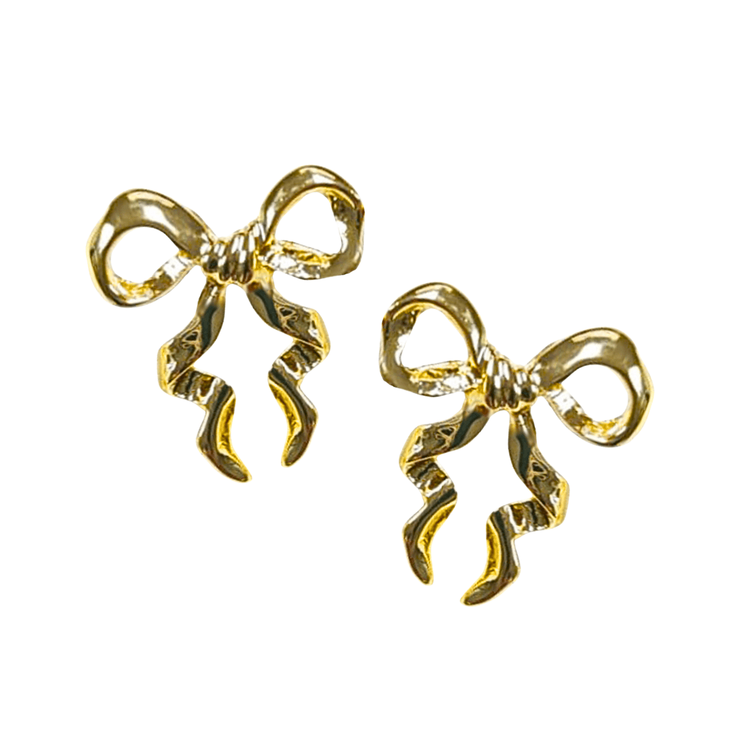 Brianna Cannon Wholesale Brianna Cannon Gold Bow Stud Earrings - Little Miss Muffin Children & Home