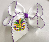 Just For Fun Threads Mardi Gras Mask Hair Bow