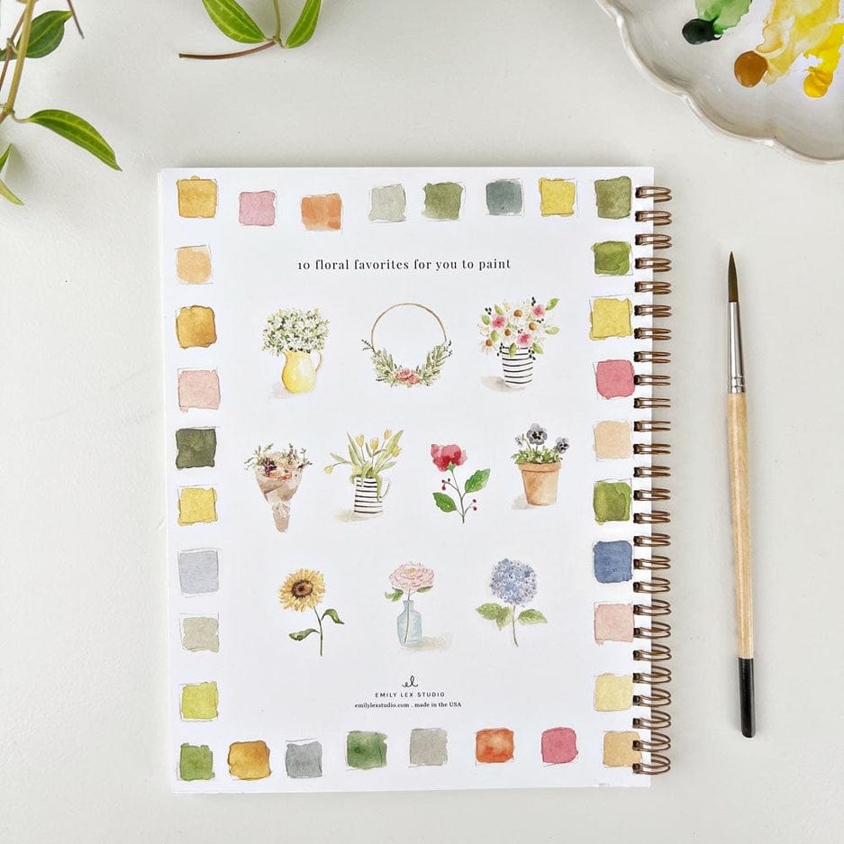 Emily Lex Studio Emily Lex Studio Flowers Watercolor Workbook - Little Miss Muffin Children & Home