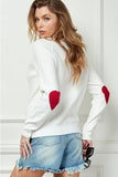 Cezele Heart Elbow Patch Knit Sweater