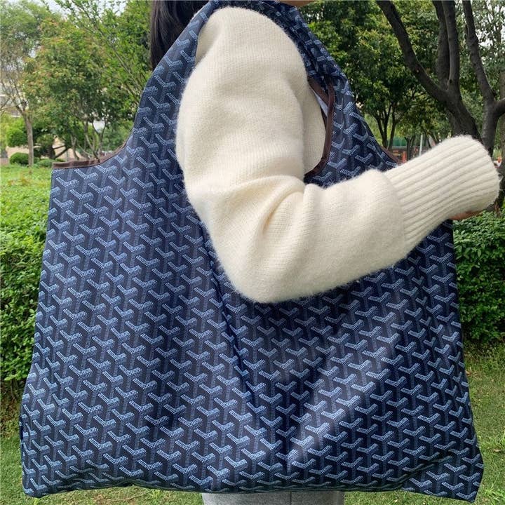 geometric print large handbag