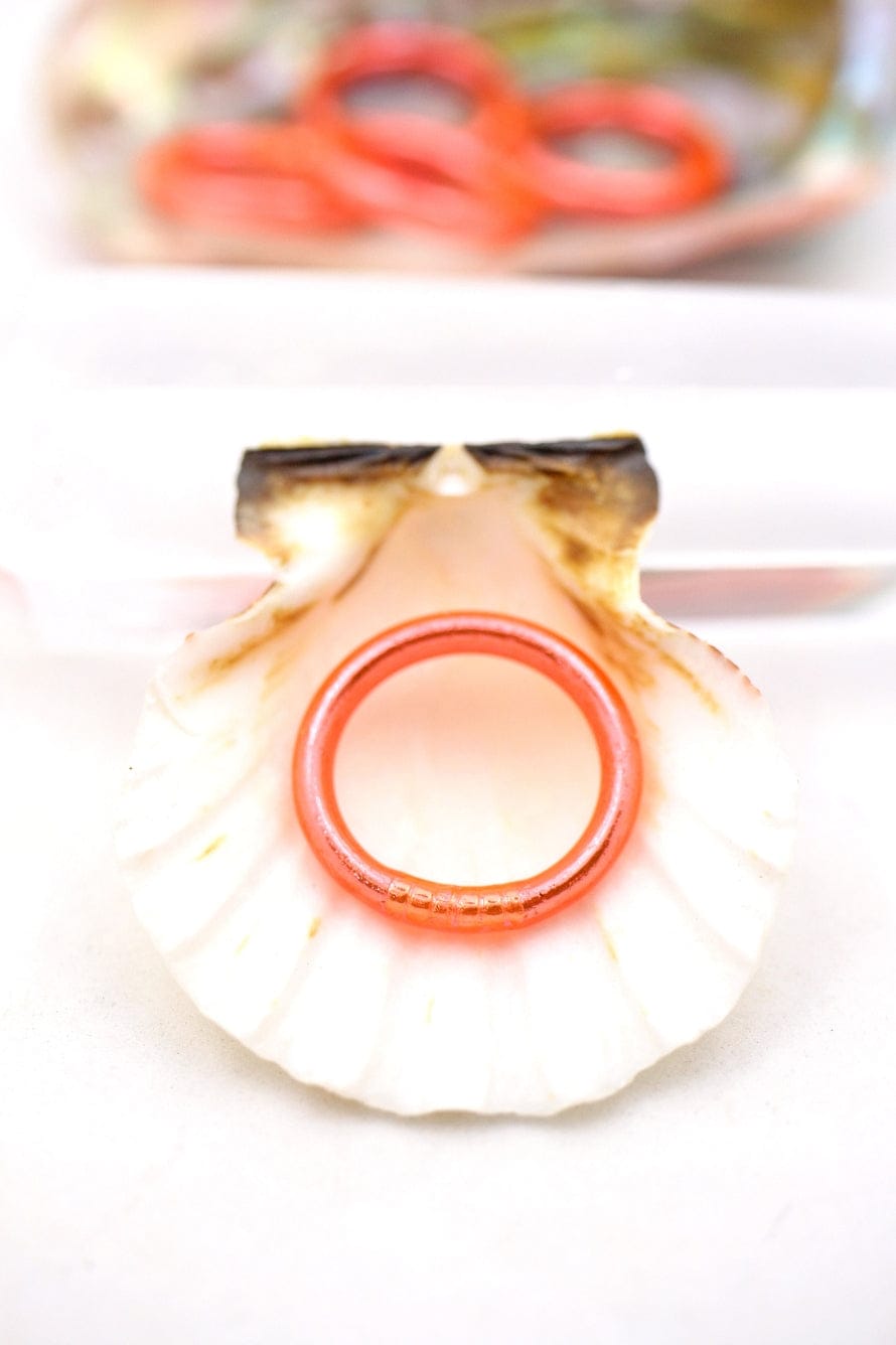 Thai Buddhist Temple Ring, Coral