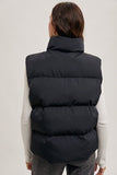 Bluivy Zipper Front Puffer Vest, Black