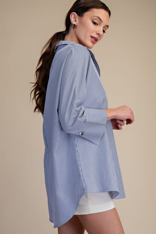 Stand Neck Dolman Sleeves Shirt