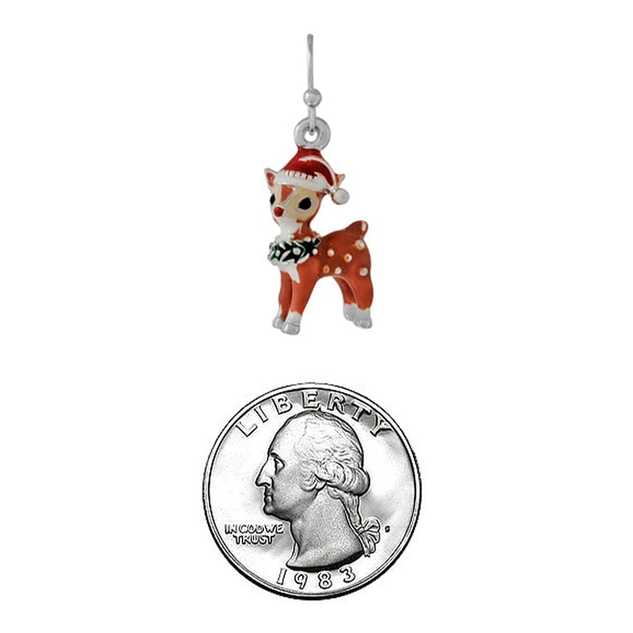Fashion City Rudolph with Santa Hat Christmas Hook Earrings - Little Miss Muffin Children & Home