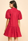 Pinch Pinch Tiered Mini Babydoll Dress in Fall Red - Little Miss Muffin Children & Home