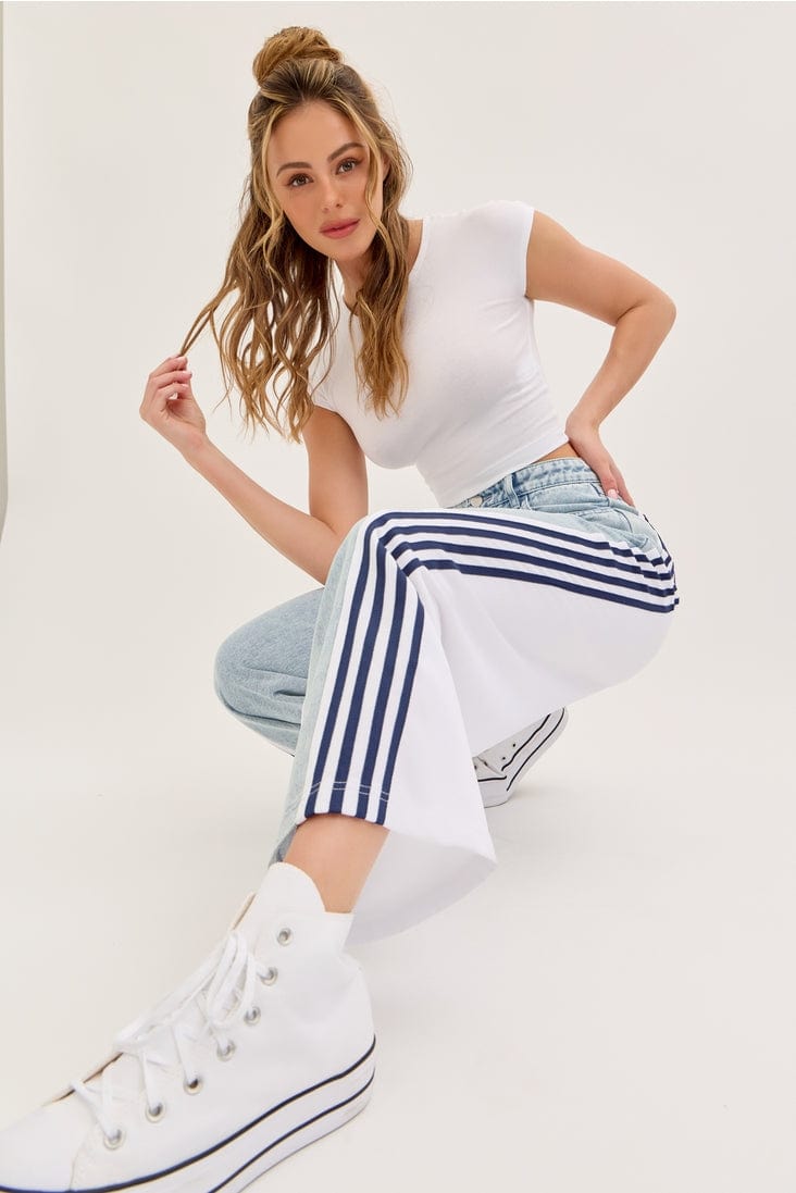 Cello Jeans High Rise Side Stripe Wide Leg Jeans - Little Miss Muffin Children & Home