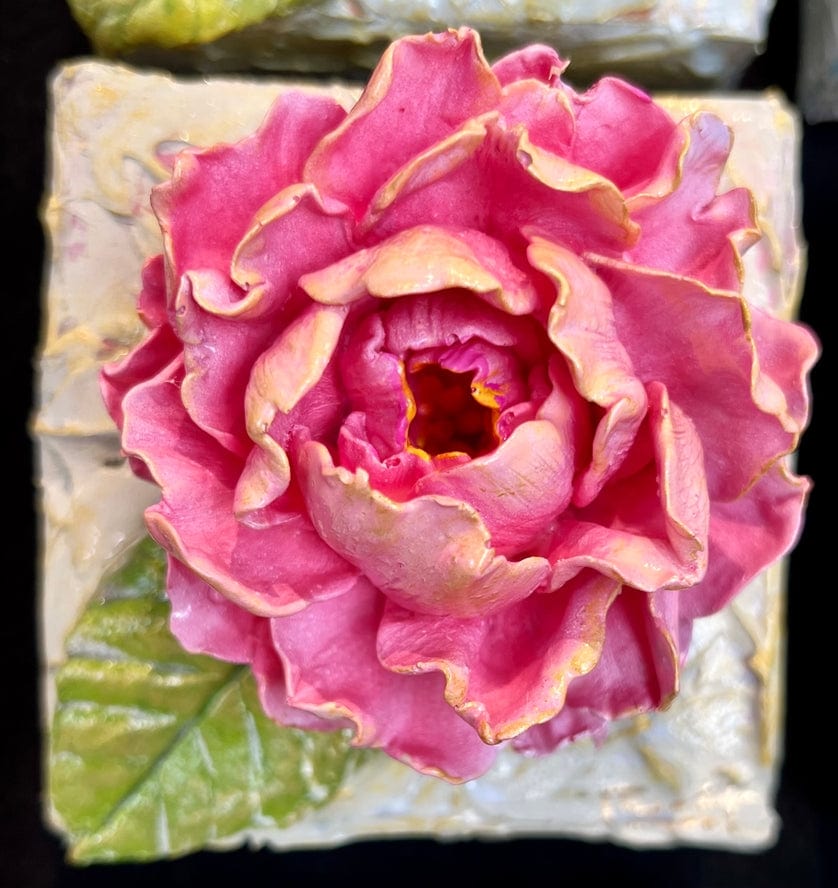 TamScottArt TamScottArt 4x4 Clay Peony Artwork, Pink - Little Miss Muffin Children & Home