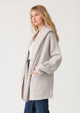 Lovestitch Mid-Length Oversized Long Sleeve Hooded Coatigan,, Heather Grey