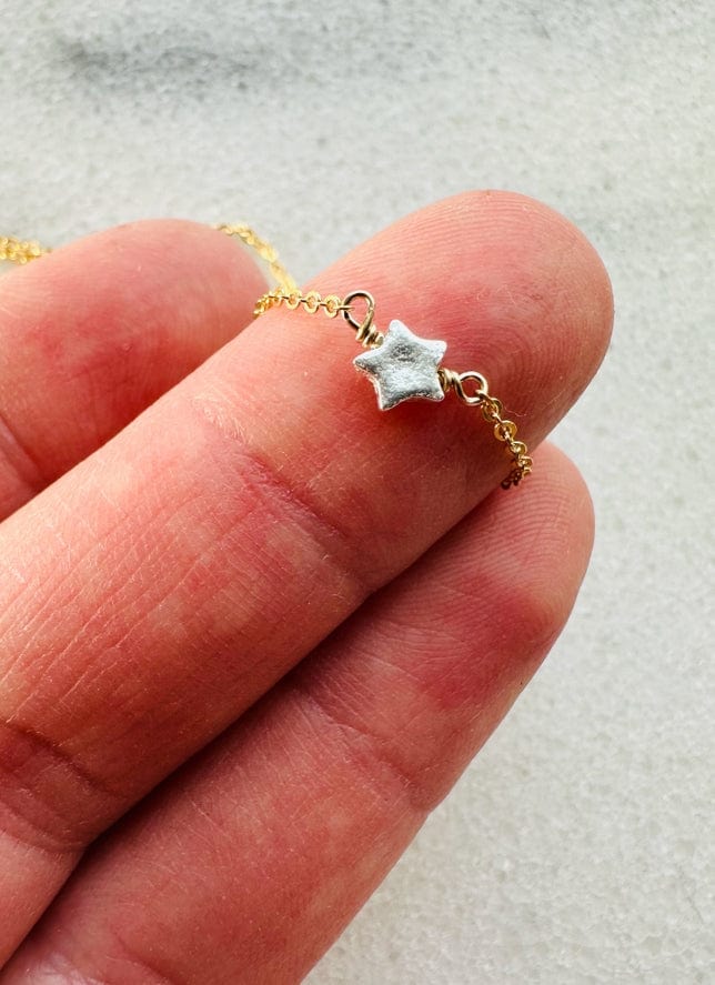 Notions of Lovely Notions of Lovely 16” Pixie Star Necklace 14k Gold Fill & Fine Silver - Little Miss Muffin Children & Home