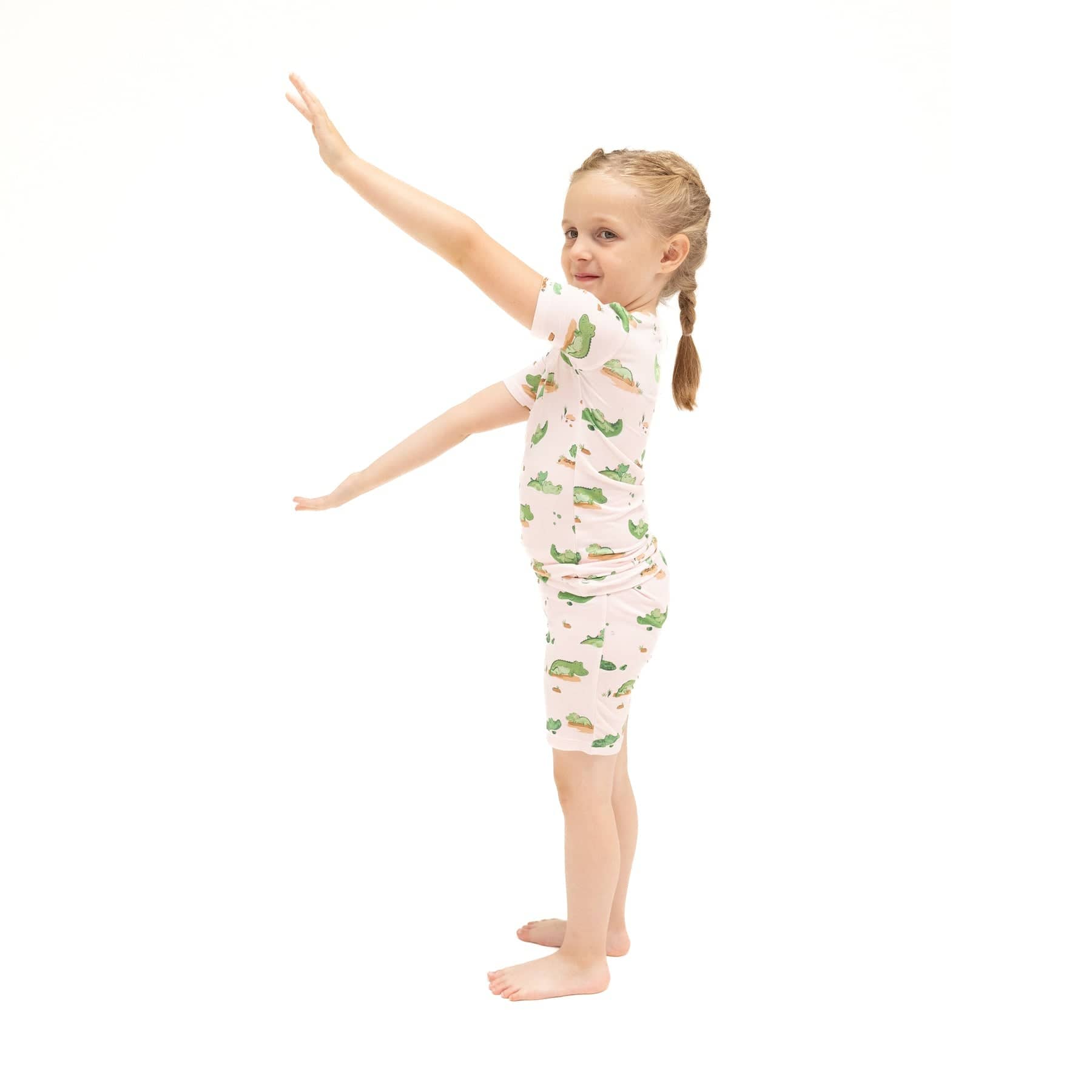Angel Dear Angel DearAlligator Pink Loungewear Short Set - Little Miss Muffin Children & Home