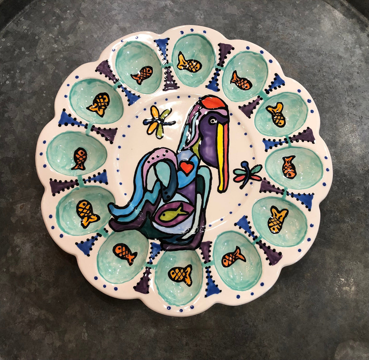 Jan Salzer Art Pelican Deviled Egg Platter - Little Miss Muffin Children & Home