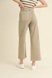 Miou Muse Straight Wide Leg Denim Pants in Stone