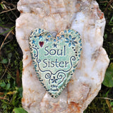 Clay Fossils Soul Sister Handmade Pottery Heart Memento