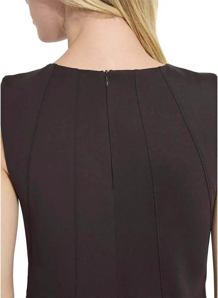 Maurelle Neoprene Seamed Dress in Double Espresso