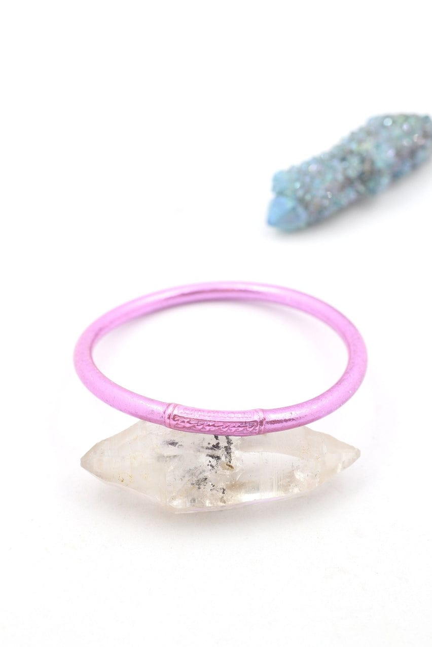 Single Rainbow Thai Buddhist Temple Bracelet, Mantra Bangle, Lilac