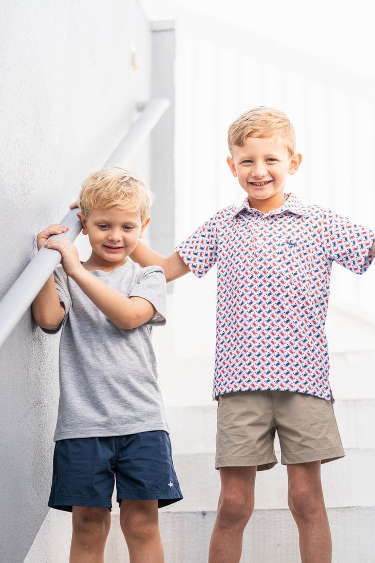Saltwater Boys Company Inshore Performance Polo, Crabs - Little Miss Muffin Children & Home