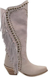 Volatile Volatile Palomino Leather Knee High Boots with Fringe and Studs - Little Miss Muffin Children & Home