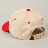 Fashion City Heart Love Glitter Logo Two-Tone Corduroy Cap, Red