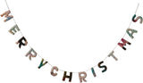 Creative Co-op Marbled Handmade Wool Felt "Merry Christmas" Garland