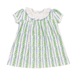 Lulu Bebe Lulu Bebe Blue Vines Bow Print Gia Pima Ruffle Collar Dress - Little Miss Muffin Children & Home