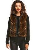 Fabulous Furs Faux Fur Reversible Chevron Shortie Vest