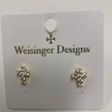 Weisinger Designs Tiny CZ Cross Stud Earring