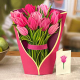FreshCut Paper FreshCut Pink Tulips Pop-Up Greeting Card - Little Miss Muffin Children & Home
