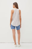 Be Cool V-Neck Racerback Knit Tank in Pebble