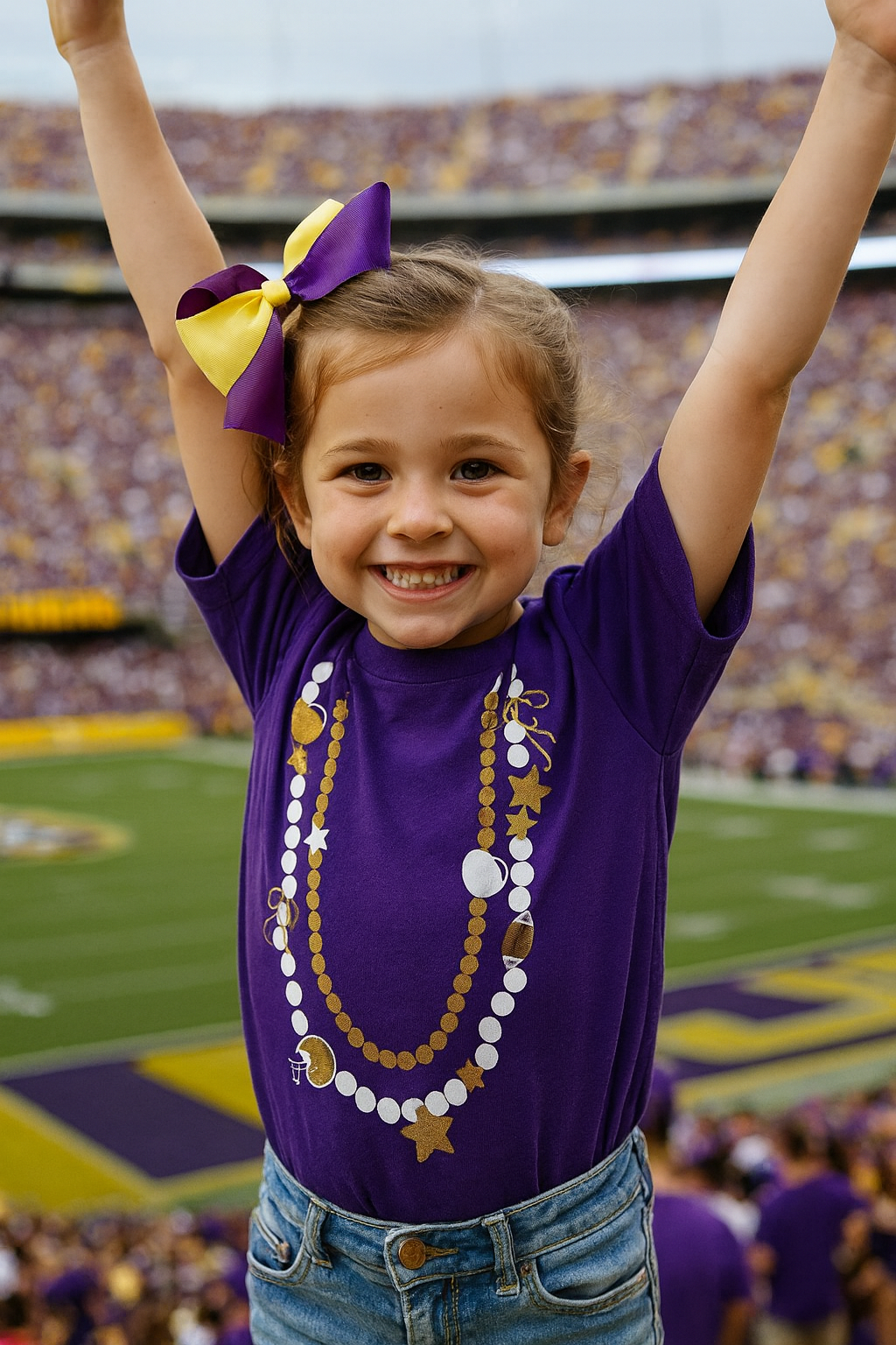 Purple & Gold Necklace Tee