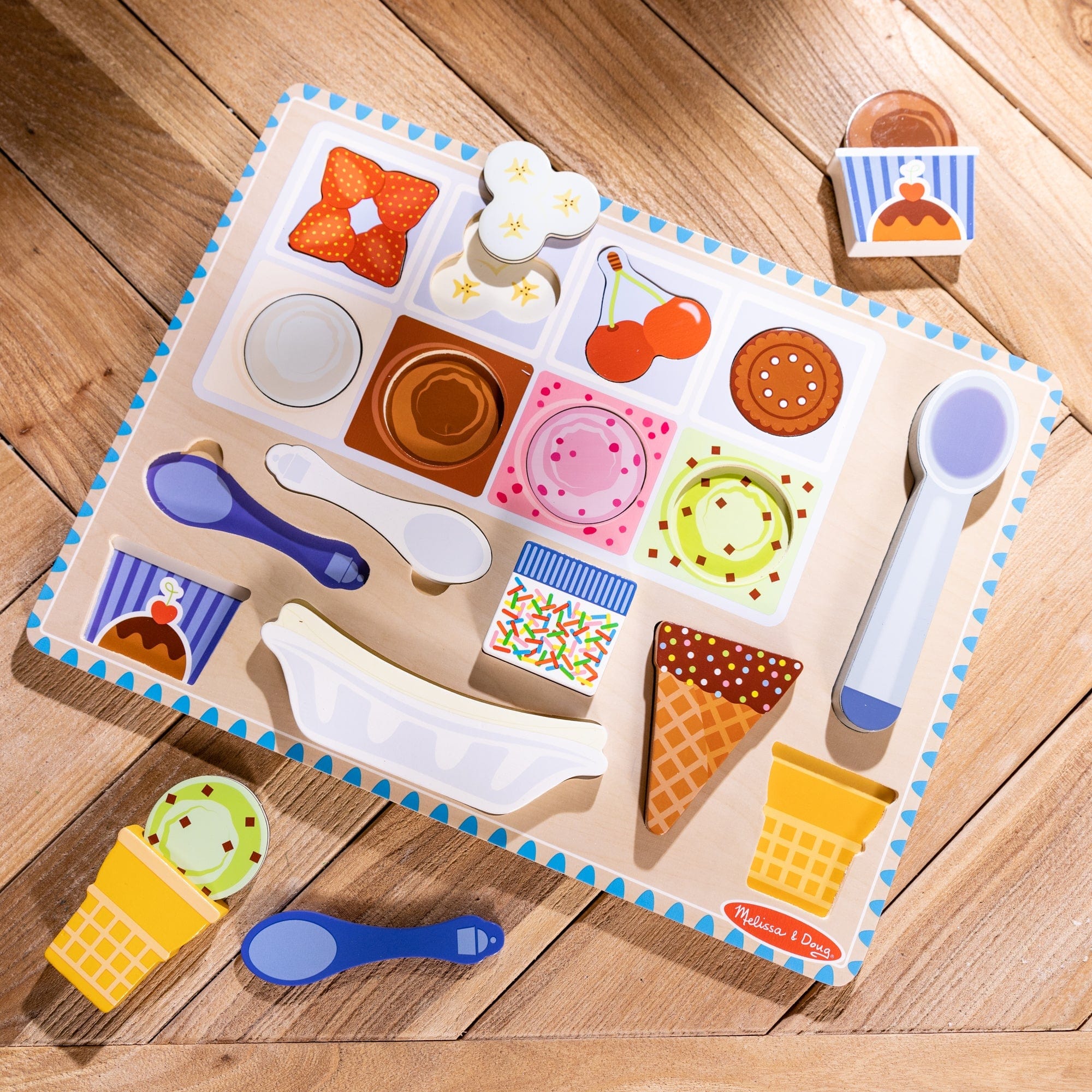 Melissa & Doug Melissa & Doug Wooden Magnetic Ice Cream Puzzle & Play Set 16 Pieces - Little Miss Muffin Children & Home