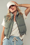 Fashion Week Haven Puffer Vest in Olive - Little Miss Muffin Children & Home