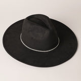 Suede Fedora Hat in Black