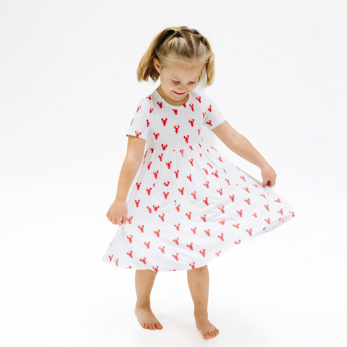 Angel Dear Angel Dear Lobster Bamboo Short Sleeve Twirly Dress - Little Miss Muffin Children & Home