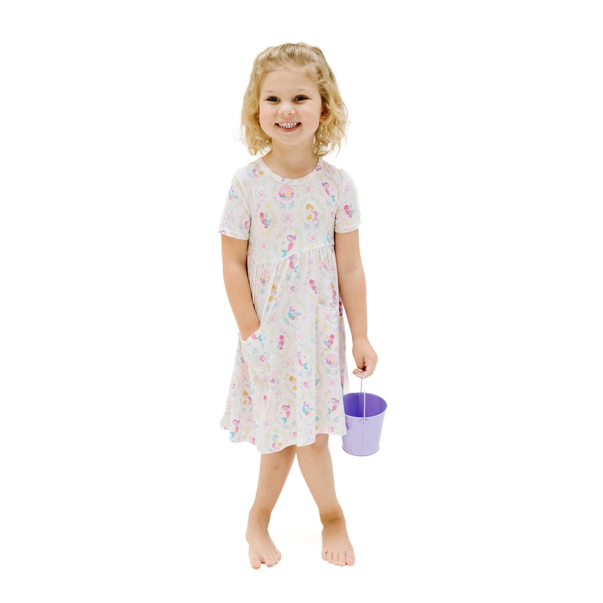 Angel Dear Angel Dear Mermaids Short Sleeve Twirly Dress - Little Miss Muffin Children & Home