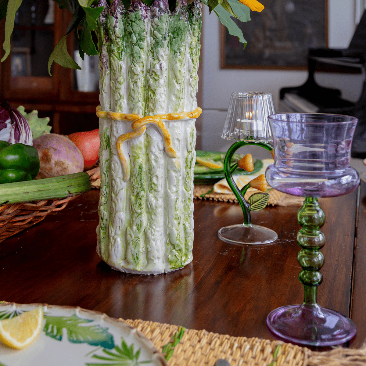 Abigail's Home Decor Palazzo Square Wine Glass, Lavender & Green - Little Miss Muffin Children & Home