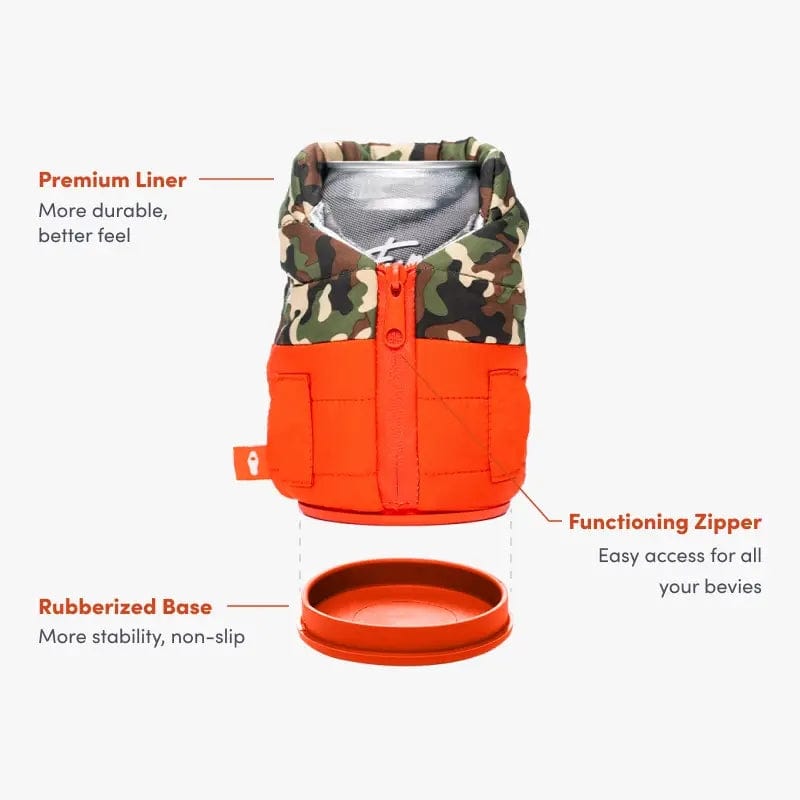 Puffin Drinkwear The Puffy Vest Insulated 12oz Drink Sleeve, Black Leopard - Little Miss Muffin Children & Home