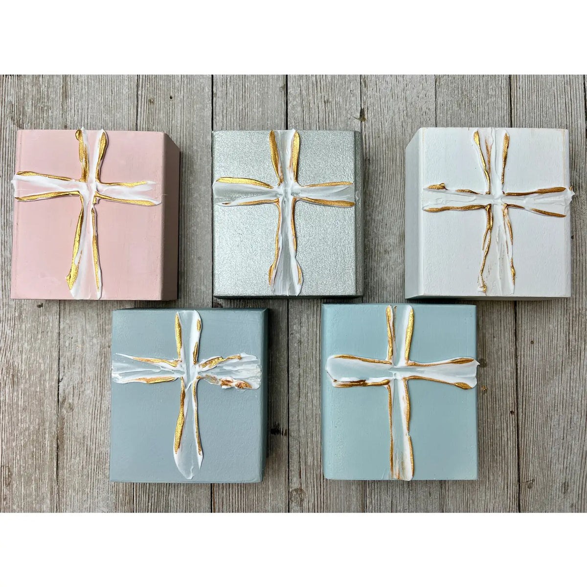 White Cross Art, Assorted Colors & Sizes