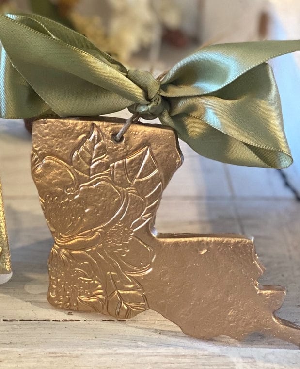 Rouge 225 Rouge 225 Gold-Gilded Louisiana Magnolia Christmas Ornament - Little Miss Muffin Children & Home