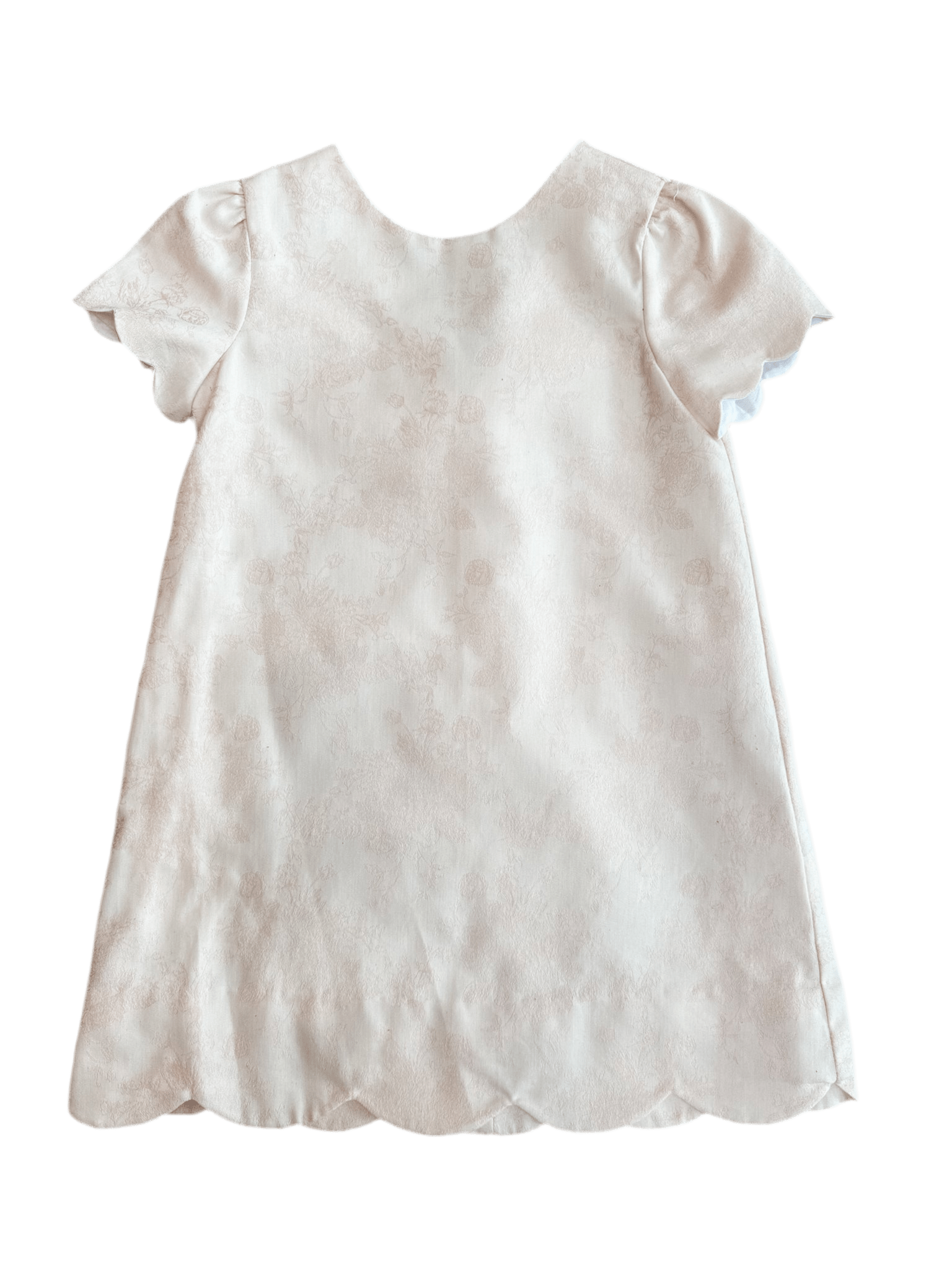 Casero & Associates Rose Scallops Jacquard V-Back Dress - Little Miss Muffin Children & Home