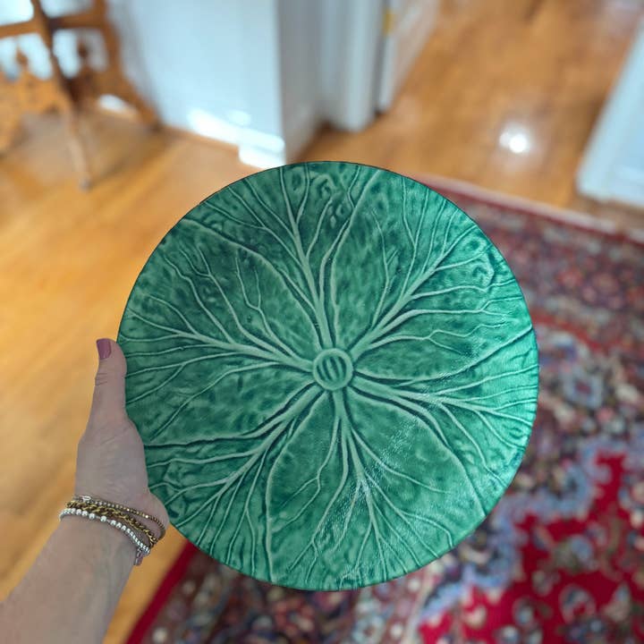 Grandmillennial China Plate Cutting Board - Cabbage